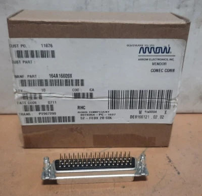 AMPHENOL CONEC  #164A16609X  D-SUB CONNECTOR (50-PIN) SOCKET STRAIGHT THRU  D102 - Image 1 of 4