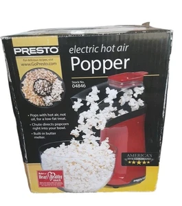 New PRESTO Hot Air Popcorn Popper In Red 04846 Ships Free USA - Picture 1 of 4