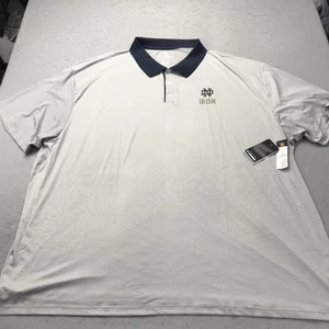 Notre Dame Fighting Irish Poloshirt Herren 6XL grau gestreift Kolosseum NCAA Neu mit Etikett - Bild 1 von 8