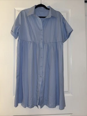 VESTIDO FEMININO POLIÉSTER AZUL SEM MARCA TAMANHO XXL JÚNIOR SERVE COMO GRANDE NOVO SEM ETIQUETAS - Imagem 1 de 4