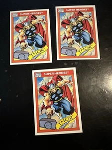 1990 Impel Marvel Universe Series 1 Thor Card #18 Trading Card - Lot Of 3 - Bild 1 von 2
