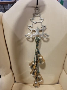 Vintage Messing Weihnachtsbaum Jingle Bells Türhänger 26" Made in India - Bild 1 von 5