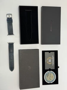Bullstrap Leather Apple Watch Strap - Ocean W/silver Hardware - Ultra/45/44/42 - Picture 1 of 4