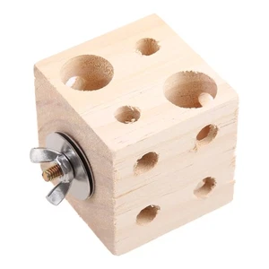 Bird Wooden Block Chewing Toy Parrot Tabletop Puzzle Foraging Training Toys - Picture 1 of 8