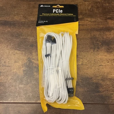 Corsair Premium Sleeved Cables PCIe 8 Pin (6+2) 2 Pack Type 4 PSU New In Package - Image 1 of 4