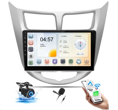 9 "Android14 CarPlay 8 núcleos 6+128G Google Map AM BT para Hyundai Accent 2011-2019 Foto 1 de 4