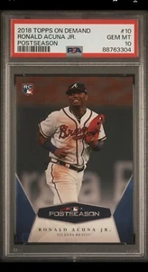 2018 Topps On Demand RONALD ACUNA #10 PSA 10 GEM MINT ROOKIE RC Postseason MVP🔥 - Picture 1 of 2