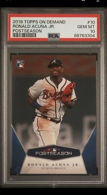 2018 Topps On Demand RONALD ACUNA #10 PSA 10 GEM MINT ROOKIE RC Postseason MVP🔥 - Image 1 of 2