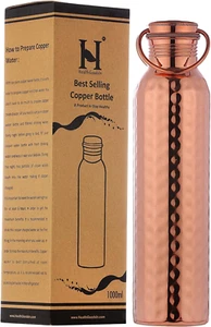 Healthgoodsau - Pure Copper Hammered Water Bottle with Carrying Handle 1000 ML | - Picture 1 of 9