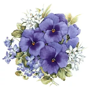 Lila Stiefmütterchen Blumen Überglasur Wasserrutsche Keramik Aufkleber - Bild 1 von 4