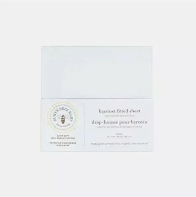Sábana bajera blanca 100 % algodón jersey orgánico Burt's Bees Baby Foto 1 de 4