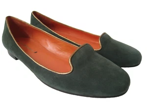 VIA SPIGA GREEN SUEDE LEATHER BALLET FLATS WOMEN US 6M HOT RARE FREE S/H - Picture 1 of 8