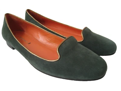 VIA SPIGA GREEN SUEDE LEATHER BALLET FLATS WOMEN  US 6M HOT RARE FREE S/H - Image 1 of 4