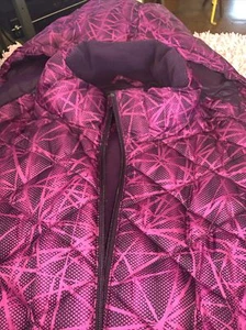 Tek Gear Purple & Pink Hooded Zip Front Puffer Vest Jacket Hoodie XXL Pockets - Picture 1 of 9