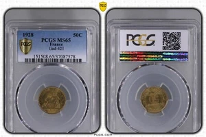 FDC France: 50 centime 1928 PCGS MS65 - Picture 1 of 1