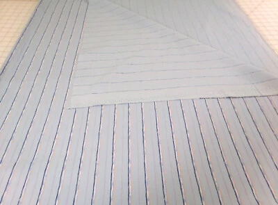 Joan Kessler Blue Striped Fabric. Concord.  Approx 41x60.  Imperfect. J25-706 - Image 1 of 4