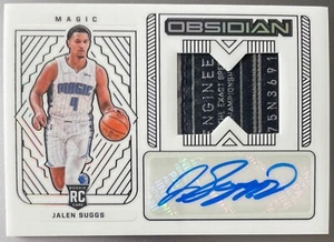 2021-22 Panini Obsidian Jalen Suggs Rookie Jersey Laundry Tag Contra Auto /3! RC - Bild 1 von 2