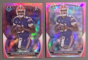 (2) 2022 Bowman Chrome University #65 Anthony Richardson Pink Refractor Colts