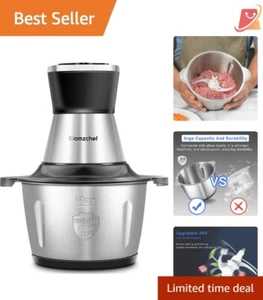 Electric Meat Grinder 500W Stainless Steel 8 Cup Chopper 2 Speed for Family Use - Picture 1 of 11