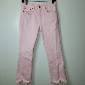 Pistola Lennon High Rise Frayed Cropped Jeans Melrose Light Pink - Picture 1 of 6