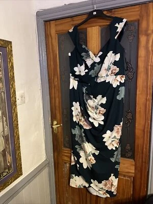 B/NEW CITY CHIC @ EVANS SIZE 14 MAXI DRESS EMERALD BLOOM - Image 1 of 4