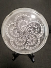 Superbe ancien dessous de plat en verre givré