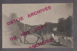 Canby MINNESOTA RPPC c1910 SIOUX INDIANS Indian 4TH JULY PARADE Travois Dog MN - Picture 1 of 3