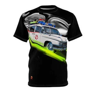 The Ecto 1 ghostbusters movie car Unisex Cut & Sew tshirt (AOP) - Picture 1 of 4