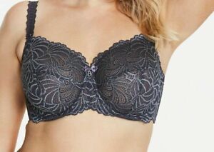 Bestform Pampelune Bra Size 34C Grey Lace Underwired Full Coverage Cup 14453