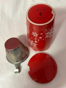 Tea Forte Kati Red Snowflake Steeping Tea Mug with Diffuser - Picture 1 of 5