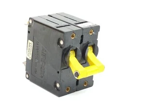 Airpax UPGH66-4975-2 UPG Series Double Pole Yellow Toggle 10 AMP Circuit Breaker - Picture 1 of 5