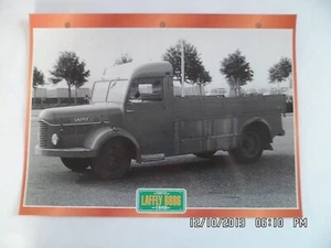 CARTE FICHE CAMION POMPIER LAFFLY B686 1949 - Imagen 1 de 1