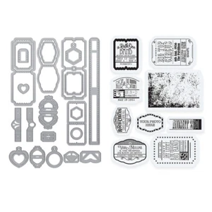 Tags Tickets & Schmuck Stanzformen Clear Stamps Set zum Selbermachen Scrapbooking Karten - Bild 1 von 8
