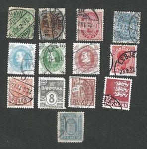 Denmark - Thirteen Different Used Stamps - Picture 1 of 1
