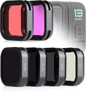 6er Pack Objektivfilter Set für GoPro Hero 13 Black - (ND8, ND16, ND32, CPL, Rot, ... - Bild 1 von 8