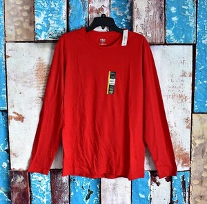 Men's Athletic Works Tri Blend Long Sleeve T-Shirt Driworks LARGE Red NEW - Picture 1 of 9