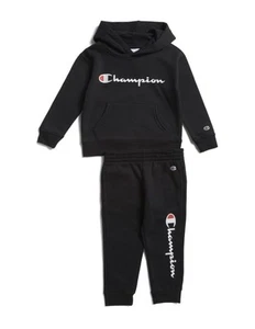 CHAMPION Little Boy Signature Hoodie And Joggers Set Black - Picture 1 of 1