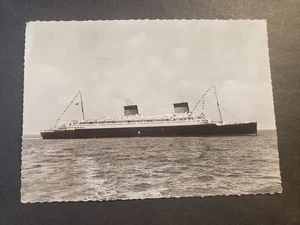French Line SS LIBERTE 1953 Naval Cover PAQUEBOT Postcard PARIS, GERMAIN w/ note - Picture 1 of 2