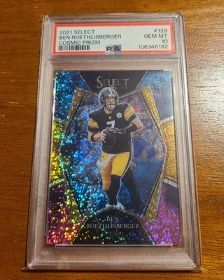 Panini Select Ben Roethlisberger Cosmic Prizm 2021 gema MT 10 Premier Level 📈 Foto 1 de 2