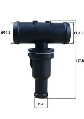 TH 53 75 MAHLE Thermostat, coolant for AUDI,VW - Image 1 of 2