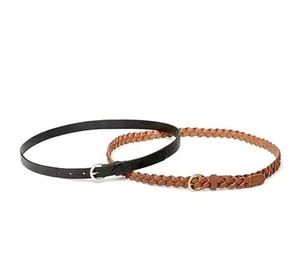 PACK 2 CINTURONES Universal Hilo Mujer GRANDES Marrón Trenzado y Negro Sin Cuero NUEVOS - Imagen 1 de 12