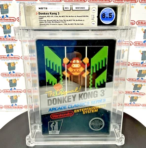 Donkey Kong 3 Arcade Classics Nintendo NES CIB Hangtab VGA WATA CGC Black Box DK - Picture 1 of 19