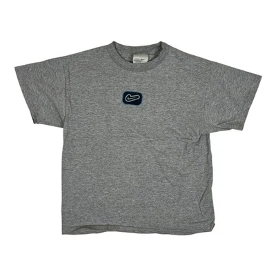 Vintage Nike Kids T-Shirt Size Medium 10-12 Y2K Gray Center Swoosh - Image 1 of 4