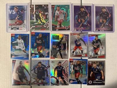 2020-24 Topps MLS Numbered Refractor RC Insert lot of 27 all New England Revs - Image 1 of 2