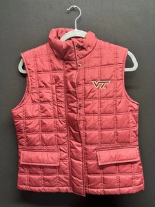 Virginia Tech Hokies Women’s Quilted Puffer Vest Maroon Collegiate Licensed Sz M - Picture 1 of 4