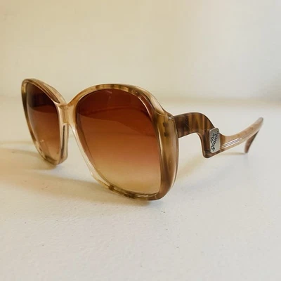 Gafas de sol vintage con brazos caídos monturas ámbar ombre gafas mod de gran tamaño Rive Gauche Foto 1 de 4