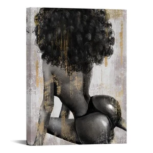 African American Women Canvas Wall Art Black Woman Beauty Abstract Painting C... - Picture 1 of 8