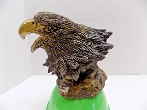 American EAGLE Head Hand Finished Faux Wood Artist Signed 6"x6" Americana Art - Picture 1 of 8
