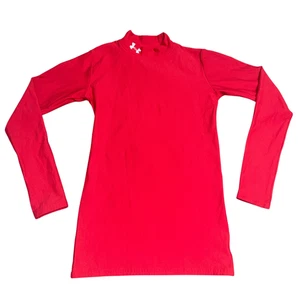 Under Armour Cold Gear Sz YLG Youth Large Fitted Red Shirt Base Layer Boys Large - Picture 1 of 6