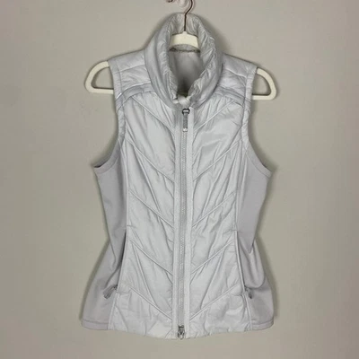 Athleta Rock Ridge PrimaLoft 背心女式白色绗缝 Puffer 女式小号 — 第 1/4 张图片